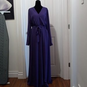 NWOT XL Sheer Purple Formal Dress Long Sleeve